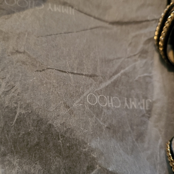 Jimmy Choo Nickel Chain trim Leather Sandals - Picture 10 of 12